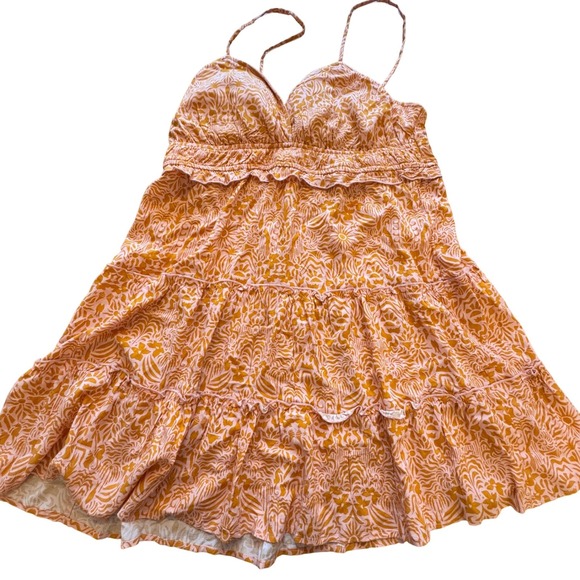 NOBO Dresses & Skirts - No Boundaries Tiered Dress Women XXL 20 Coral Floral Ruffle Boho Festival Indie